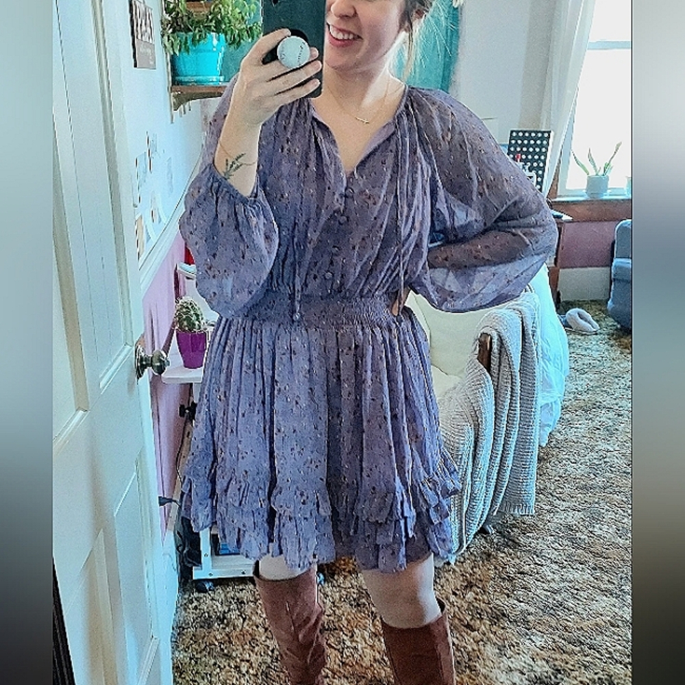Purple floral dress